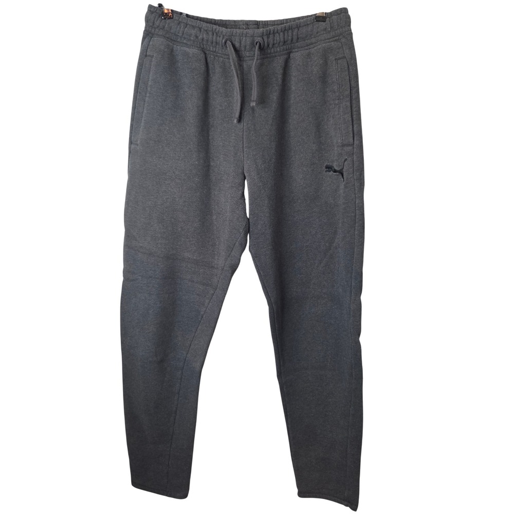 Puma Mens Tapered Fleece Sweatpants Dark Gray Heather Size Medium